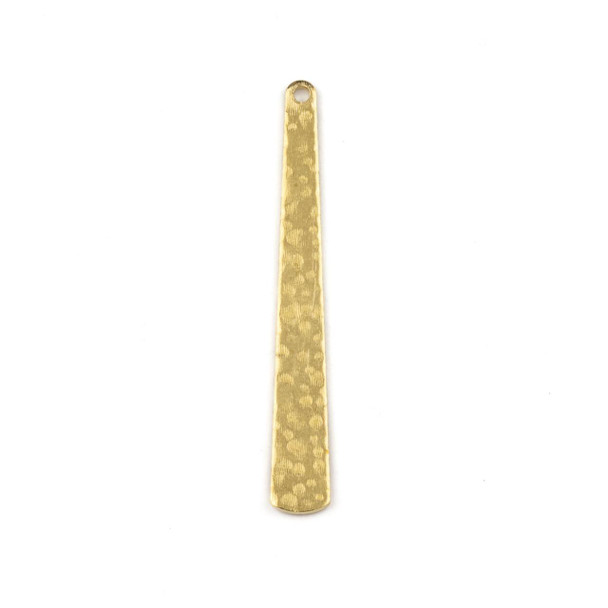 Cherry Tree Beads Brass Component - 6x43mm Hammered Tapered Rectangle Drop, 6 per bag 