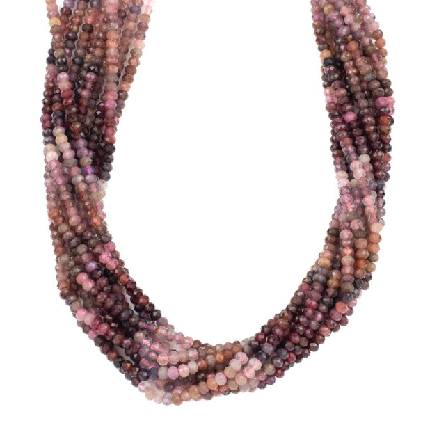 Cherry Tree Beads Multicolor Rainbow Spinel 3-4x5mm Faceted Rondelle Beads - 15.5 inch strand 