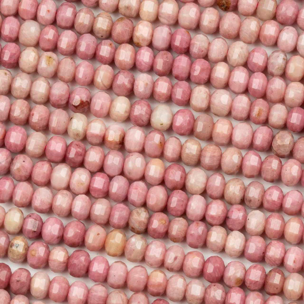 Cherry Tree Beads Rhodonite 2.5-3x4mm Faceted Pumpkin Beads - 15 inch strand 