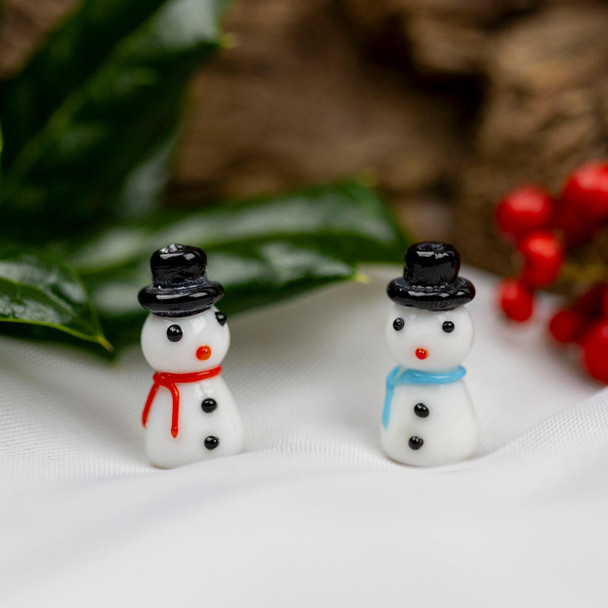 Cherry Tree Beads Handmade Lampwork Glass Beads - 16x30mm Snowman, 2 per bag  Cherry Tree Beads Handmade Lampwork Glass Beads - 16x30mm Snowman, 2 per bag