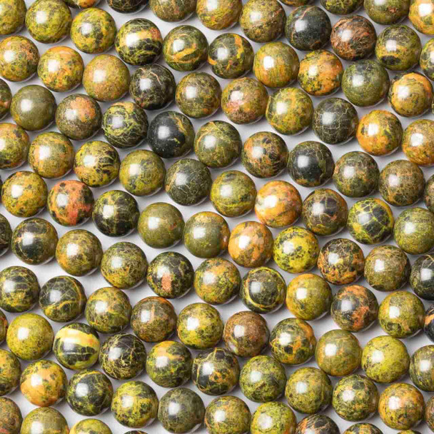 Cherry Tree Beads Dark Bumble Bee Jasper 6-7mm Round Beads - 15 inch strand 