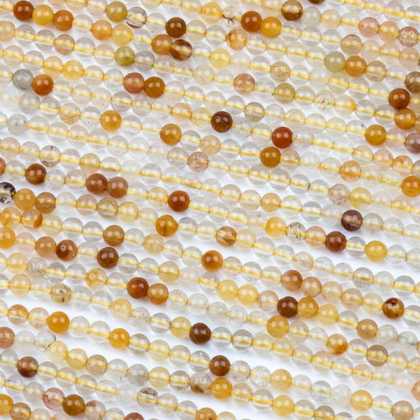 Cherry Tree Beads BOGO Yellow Quartz 2.8mm Round Beads - 15 inch strand
