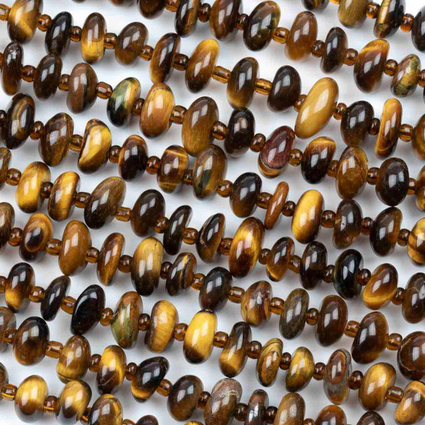 Cherry Tree Beads Yellow Tigereye approx. 5x12mm Irregular Heishi Beads - 15.5 inch strand 