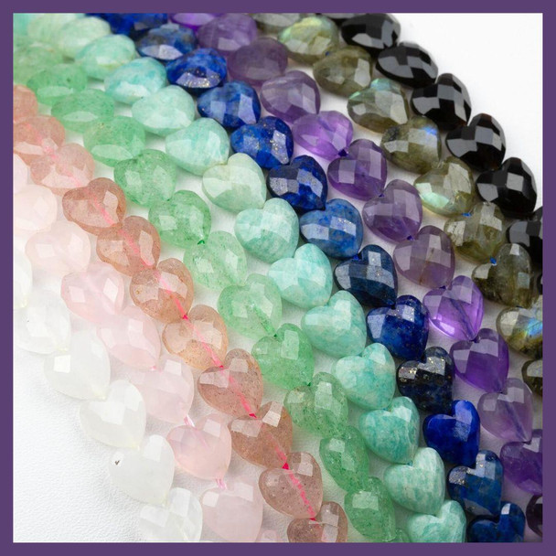 Cherry Tree Beads Gemstone 8mm Faceted Heart Beads 