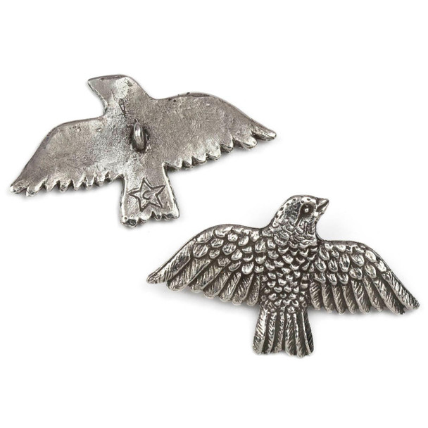  Green Girl Studios Pewter approx. 29x49mm Large Bird Button - 1 per bag 