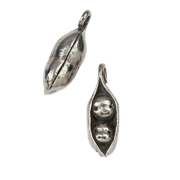  Green Girl Studios Pewter approx. 8.5x25mm Two Peas in a Pod Charm - 1 per bag 