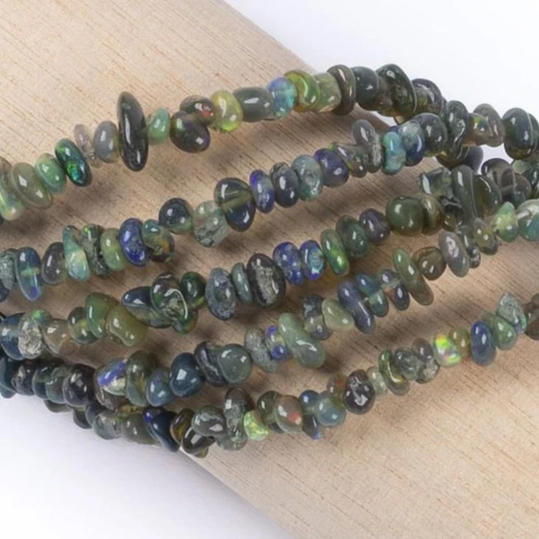 Cherry Tree Beads Black Opal 2-5mm Chip Beads - 16 inch strand 