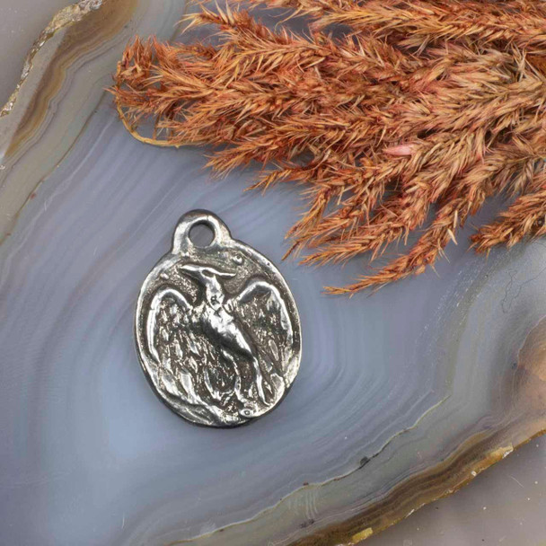  Green Girl Studios Pewter approx. 23x17mm Phoenix Charm - 1 per bag 