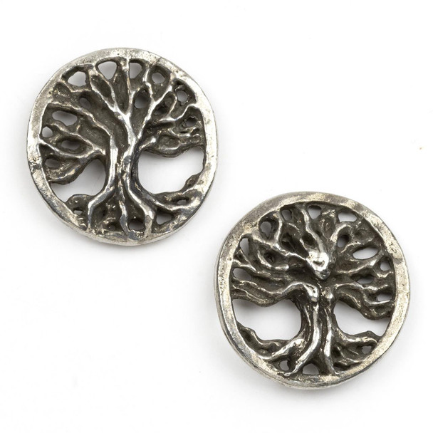  Green Girl Studios Pewter approx. 26mm Filigree Tree Pendant - 1 per bag 