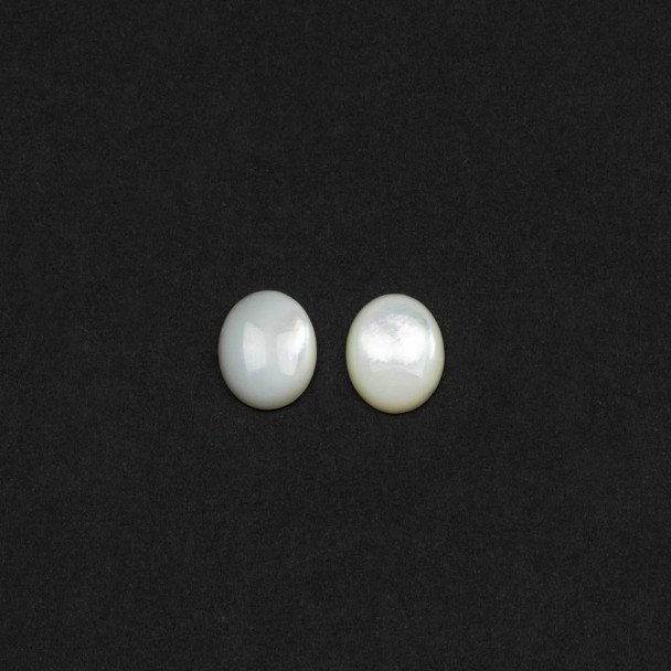Cherry Tree Beads Mother of Pearl Shell 8x10mm Oval Cabochons - 2 per bag 