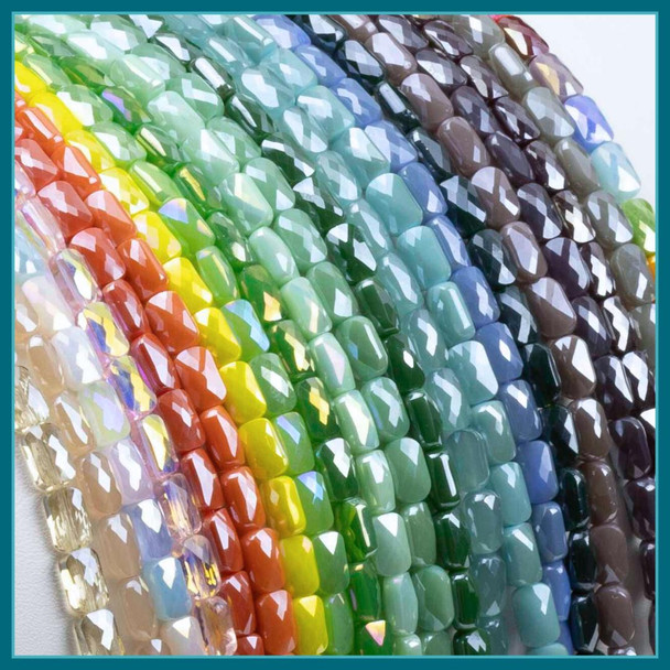 Cherry Tree Beads Crystal Beads - 4x7mm Faceted Rectangle Beads, 8 inch strand 