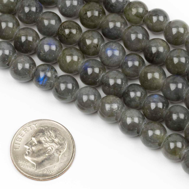Cherry Tree Beads Large Hole Labradorite 7mm Round Beads with a 2.5mm Drilled Hole - 8 inch strand  Cherry Tree Beads Large Hole Labradorite 7mm Round Beads with a 2.5mm Drilled Hole - 8 inch strand