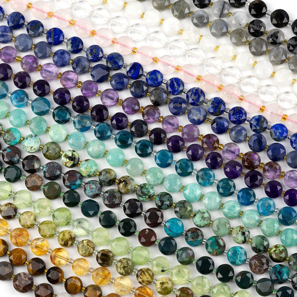 Cherry Tree Beads Natural Gemstone 8mm Faceted Hexagonal Coin Beads 