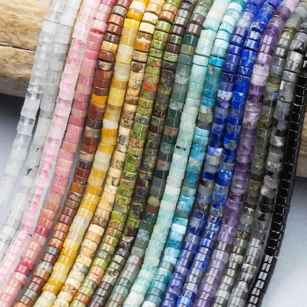 Cherry Tree Beads Natural Gemstone 2x4mm Heishi Beads - 15 inch strand 