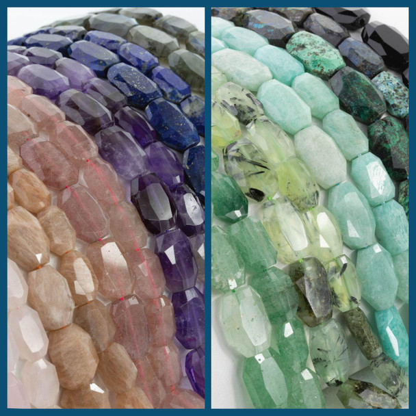 Cherry Tree Beads Gemstone Faceted Rectangular Slab Beads 