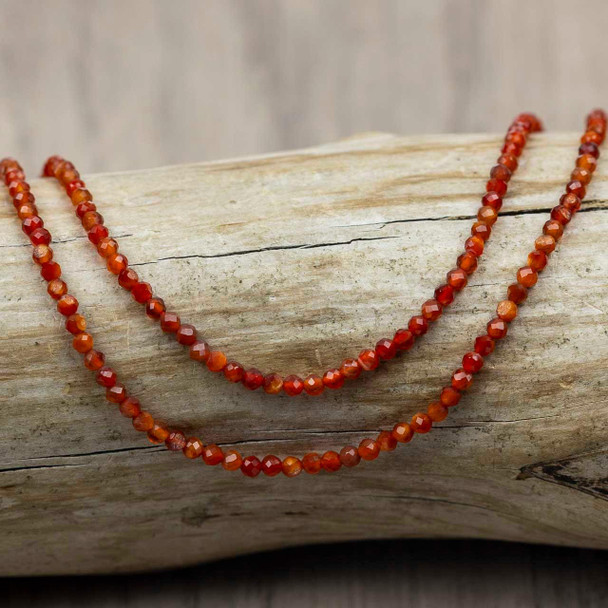 Cherry Tree Beads BOGO Red Agate 2mm Faceted Round Beads - 15 inch strand 