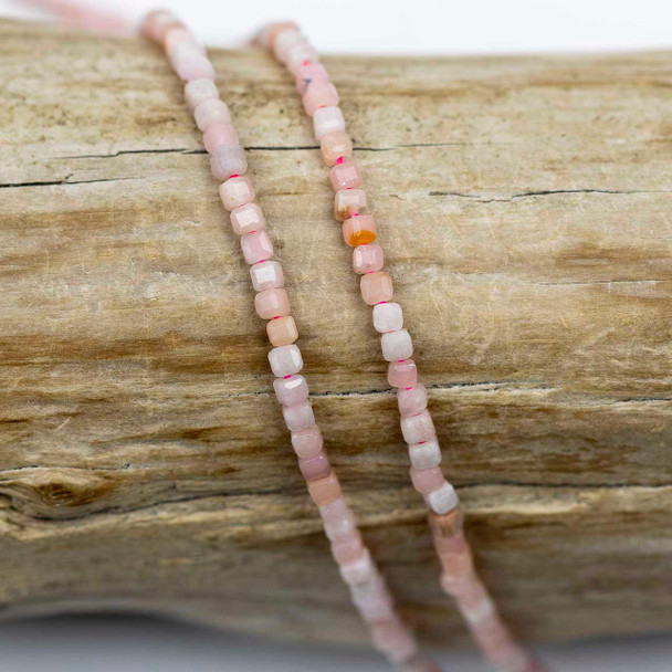 Cherry Tree Beads BOGO Pink Opal 2mm Faceted Cube Beads - 15 inch strand 
