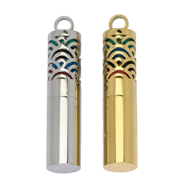 Cherry Tree Beads 304 Stainless Steel 10x46mm Aromatherapy Bottle - Wave Design - Tube #01 - 1 per bag  Cherry Tree Beads 304 Stainless Steel 10x46mm Aromatherapy Bottle - Wave Design - Tube #01 - 1 per bag