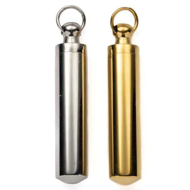 Cherry Tree Beads 304 Stainless Steel 8x43mm Container Pendant - 1 per bag  Cherry Tree Beads 304 Stainless Steel 8x43mm Container Pendant - 1 per bag