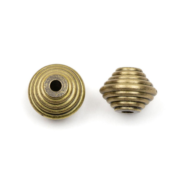 Cherry Tree Beads Brass 7x8mm Corrugated Spacer Findings - 12 per bag  Cherry Tree Beads Brass 7x8mm Corrugated Spacer Findings - 12 per bag