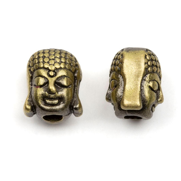 Cherry Tree Beads Brass 7x8.5mm Buddha Head Beads - 4 per bag  Cherry Tree Beads Brass 7x8.5mm Buddha Head Beads - 4 per bag