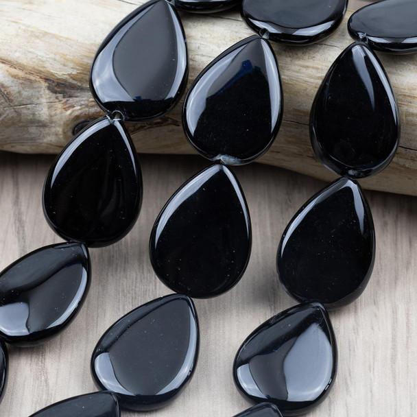 Cherry Tree Beads Special Gems - Onyx 25x34mm Teardrop Beads - 16 inch strand  Cherry Tree Beads Special Gems - Onyx 25x34mm Teardrop Beads - 16 inch strand