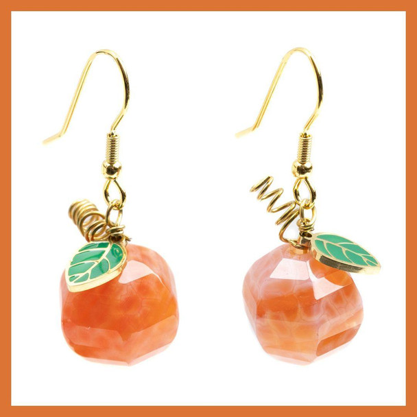 Cherry Tree Beads Fire Agate Pumpkin Earring Kit 