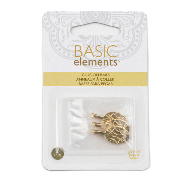 Cherry Tree Beads Beadsmith Basic Elements 18k Gold Plated Stainless Steel 10x23mm Glue-On Bails - 3 packs per bag  Cherry Tree Beads Beadsmith Basic Elements 18k Gold Plated Stainless Steel 10x23mm Glue-On Bails - 3 packs per bag