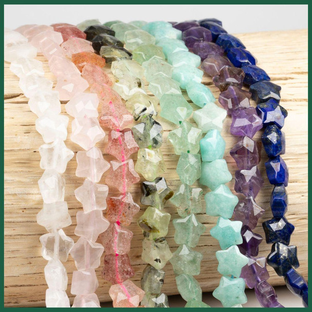 Cherry Tree Beads Gemstone 8mm Faceted Star Beads  over a branch