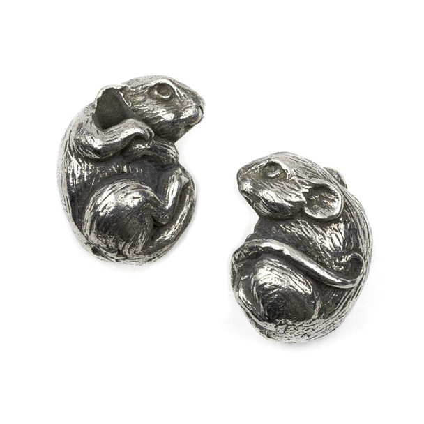 Cherry Tree Beads Green Girl Studios Pewter 13x19mm Mouse Bead - 1 per bag 