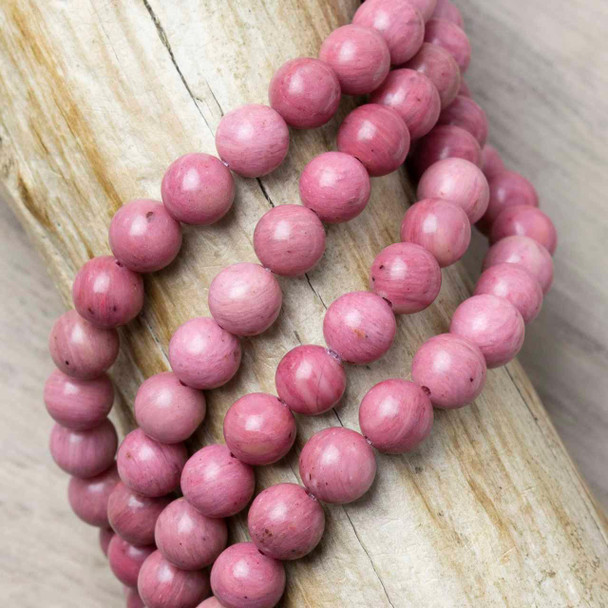Cherry Tree Beads Pink Rhodonite 8mm Round Beads - 15 inch strand 