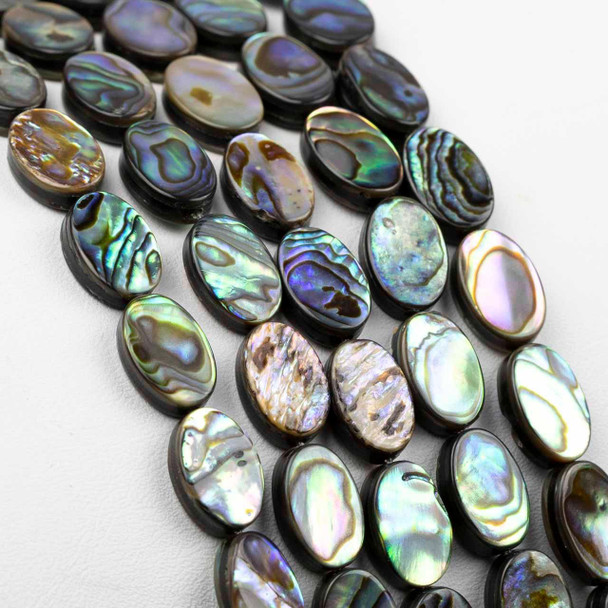 Cherry Tree Beads Abalone Paua Shell 8x12mm Oval Beads - 8 inch strand 