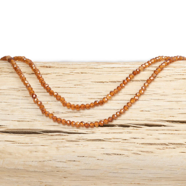 Cherry Tree Beads BOGO Peach Garnet 2mm Faceted Round Beads - 15 inch strand 