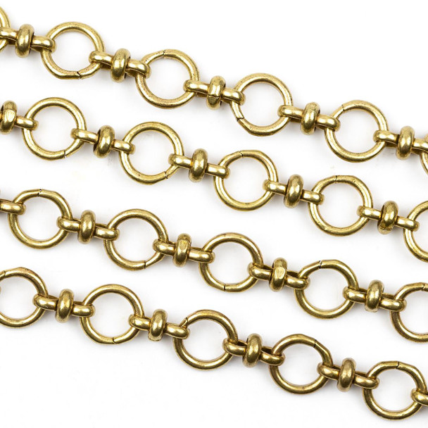 Brass 8.5mm Round Link Chain - 1 meter