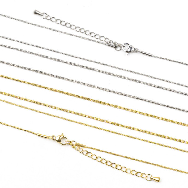 Cherry Tree Beads Stainless Steel Snake Chain Necklace - A08/A09 