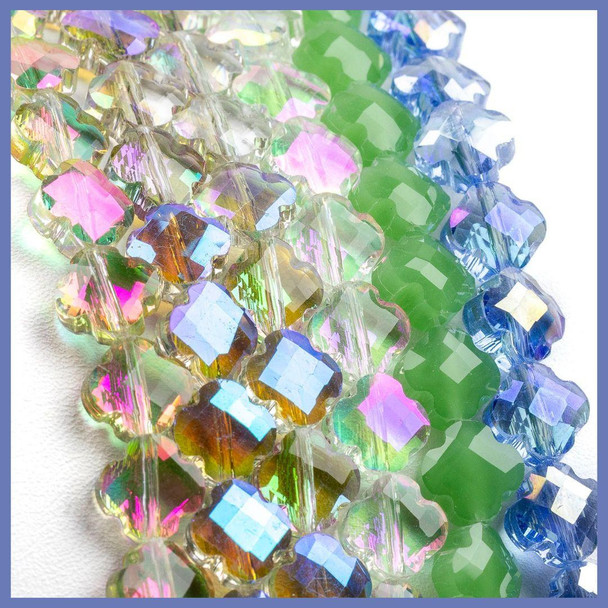 Cherry Tree Beads Crystal 8mm Faceted Clover Beads - 8 inch strand 