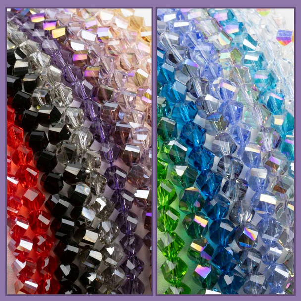 Crystal 8mm Faceted Helix Twist Beads - 8 inch strand