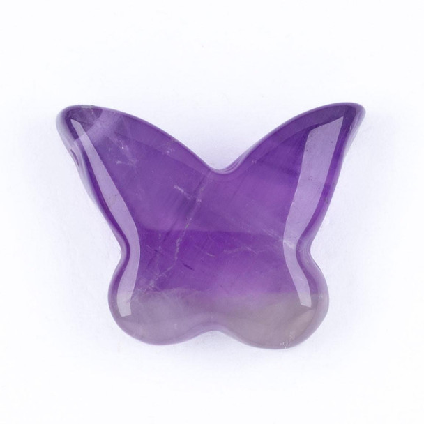 Cherry Tree Beads Amethyst 14x18mm Flat Back Butterfly Pendant - 1 per bag 
