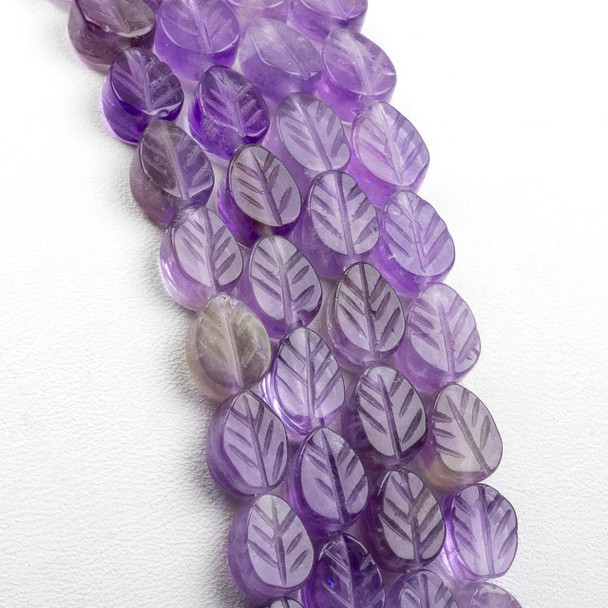 Cherry Tree Beads Amethyst 6x8mm Leaf Beads - 15 inch strand 