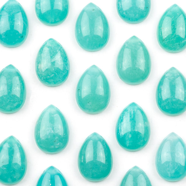Russian Amazonite 13x18mm Top Side Drilled Teardrop Pendant with a Flat Back - 1 per bag