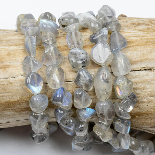 Cherry Tree Beads Blue Labradorite 8-10mm Pebble Beads - 15.5 inch strand 