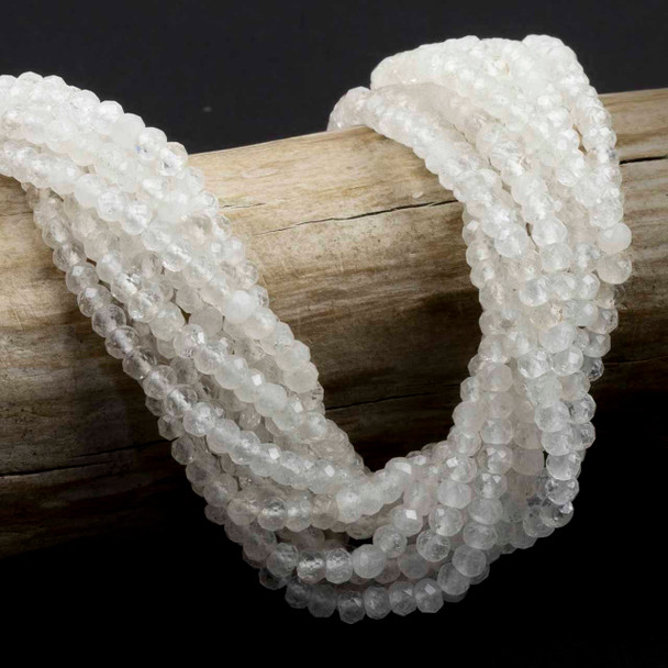 BOGO Clear Quartz 3x4mm Faceted Rondelle Beads - 15 inch strands