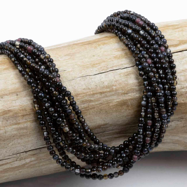 Cherry Tree Beads BOGO Black Obsidian 2mm Round Beads - 15 inch strands 