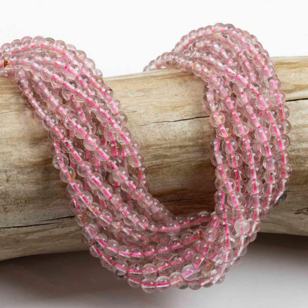 Cherry Tree Beads BOGO Strawberry Quartz 4mm Round Beads - 15 inch strands 