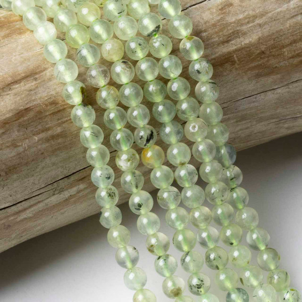 Prehnite 4mm Round Beads - 15 inch strand