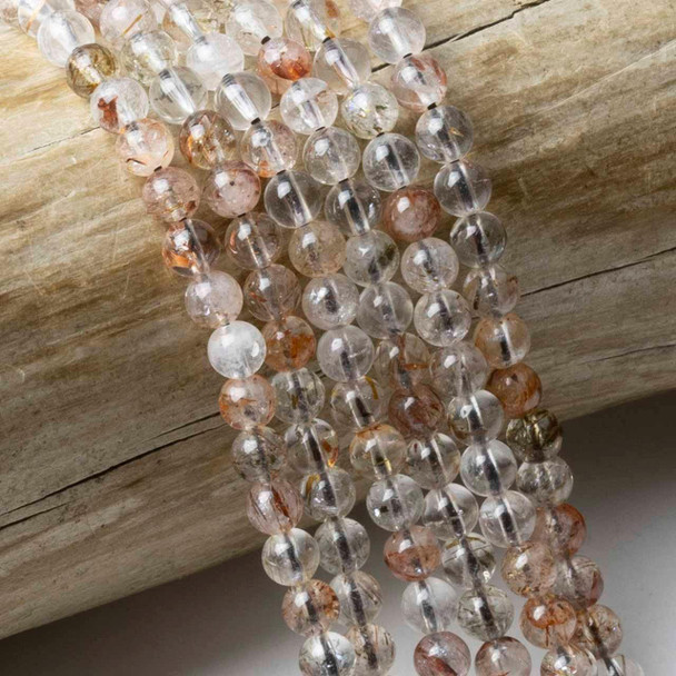 Cherry Tree Beads Copper Rutilated Quartz 4mm Round Beads - 15 inch strand 