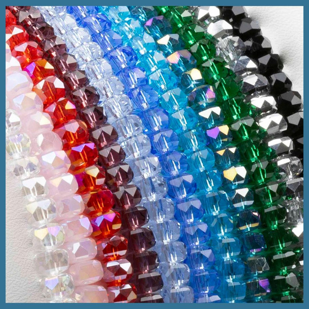 Cherry Tree Beads Crystal 4x6mm Faceted Heishi Beads - 8 inch strand 