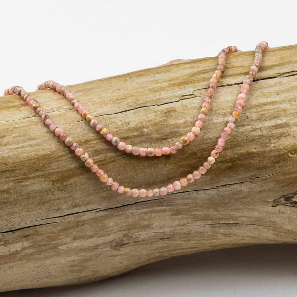 Cherry Tree Beads BOGO Rhodochrosite 2mm Round Beads - 15 inch strand 