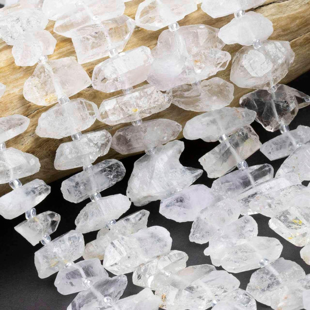 Cherry Tree Beads Herkimer Diamond Natural Cut approx. 5x17x7-25mm Nugget Beads - 15 inch strand 