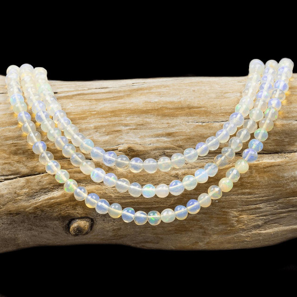 Cherry Tree Beads White Opal 3-4mm Graduated Round Beads - 16 inch strand 